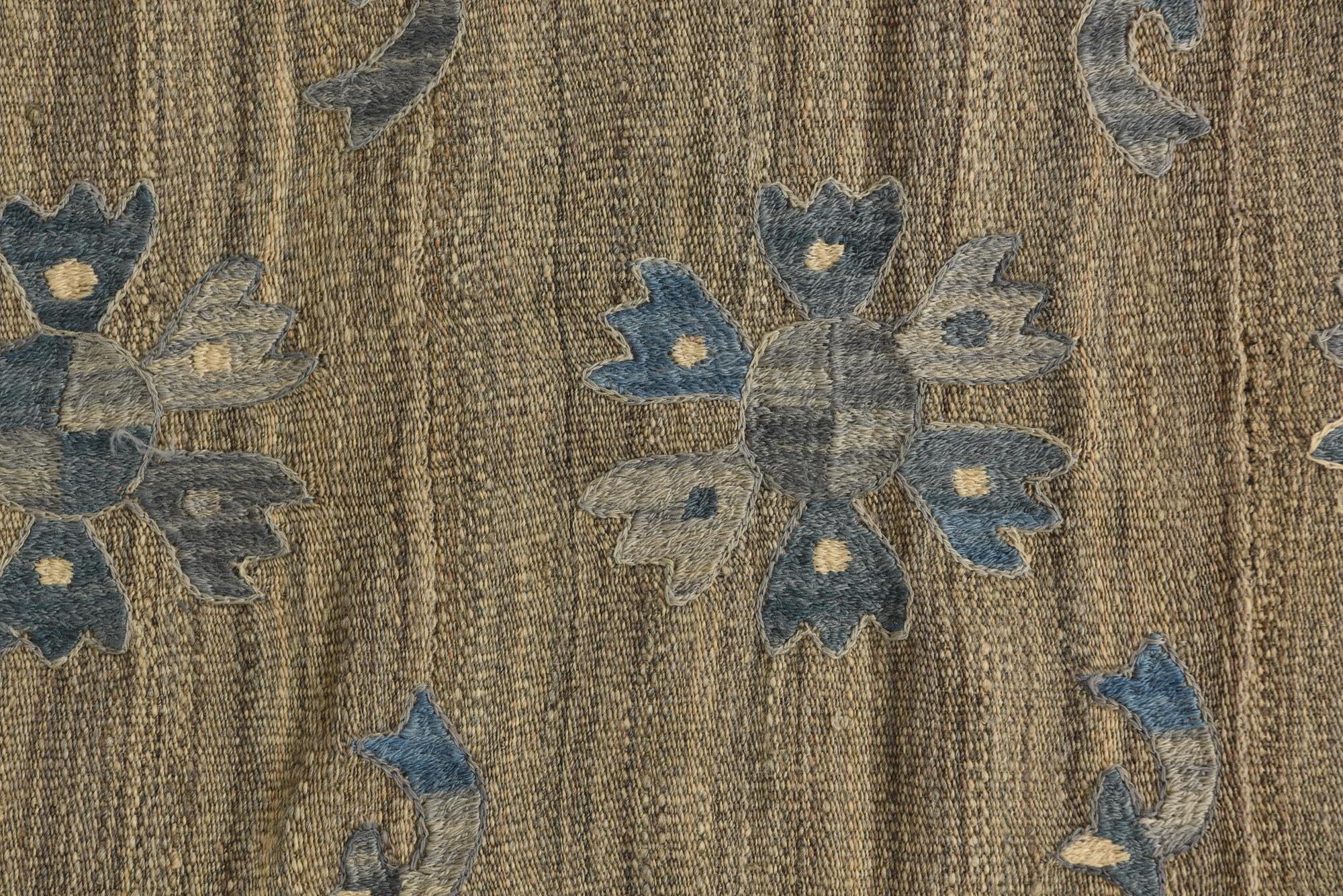 5' 9 x 7' 10 Hand Woven Kilim Suzani Wool Rug
