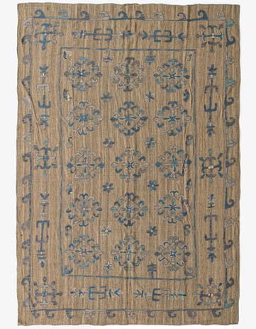 6' 8 x 8' 10 Hand Woven Kilim Suzani Wool Rug