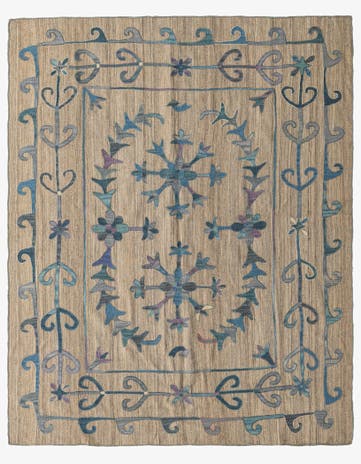 5' 10 x 7' 1 Hand Woven Kilim Suzani Wool Rug