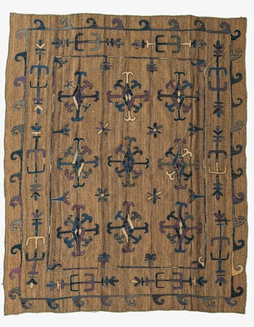 6' x 7' 2 Hand Woven Kilim Suzani Wool Rug