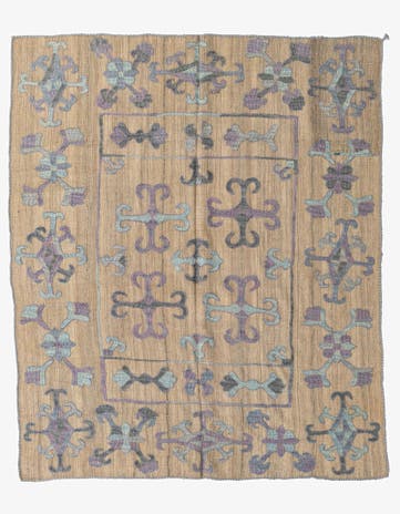 5' 4 x 6' 5 Hand Woven Kilim Suzani Wool Rug