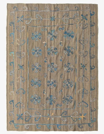 5' 9 x 7' 10 Hand Woven Kilim Suzani Wool Rug