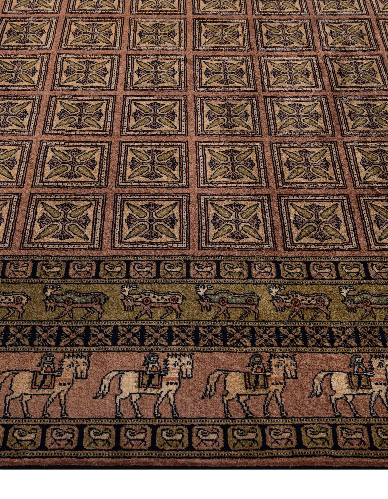6' 9 x 10' 1 Hand Knotted Lahour Oriental Wool Rug