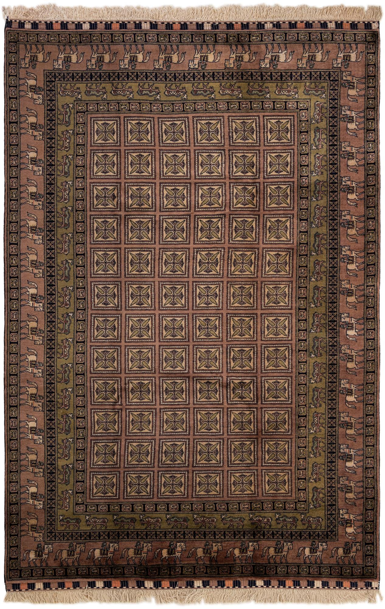 6' 9 x 10' 1 Hand Knotted Lahour Oriental Wool Rug