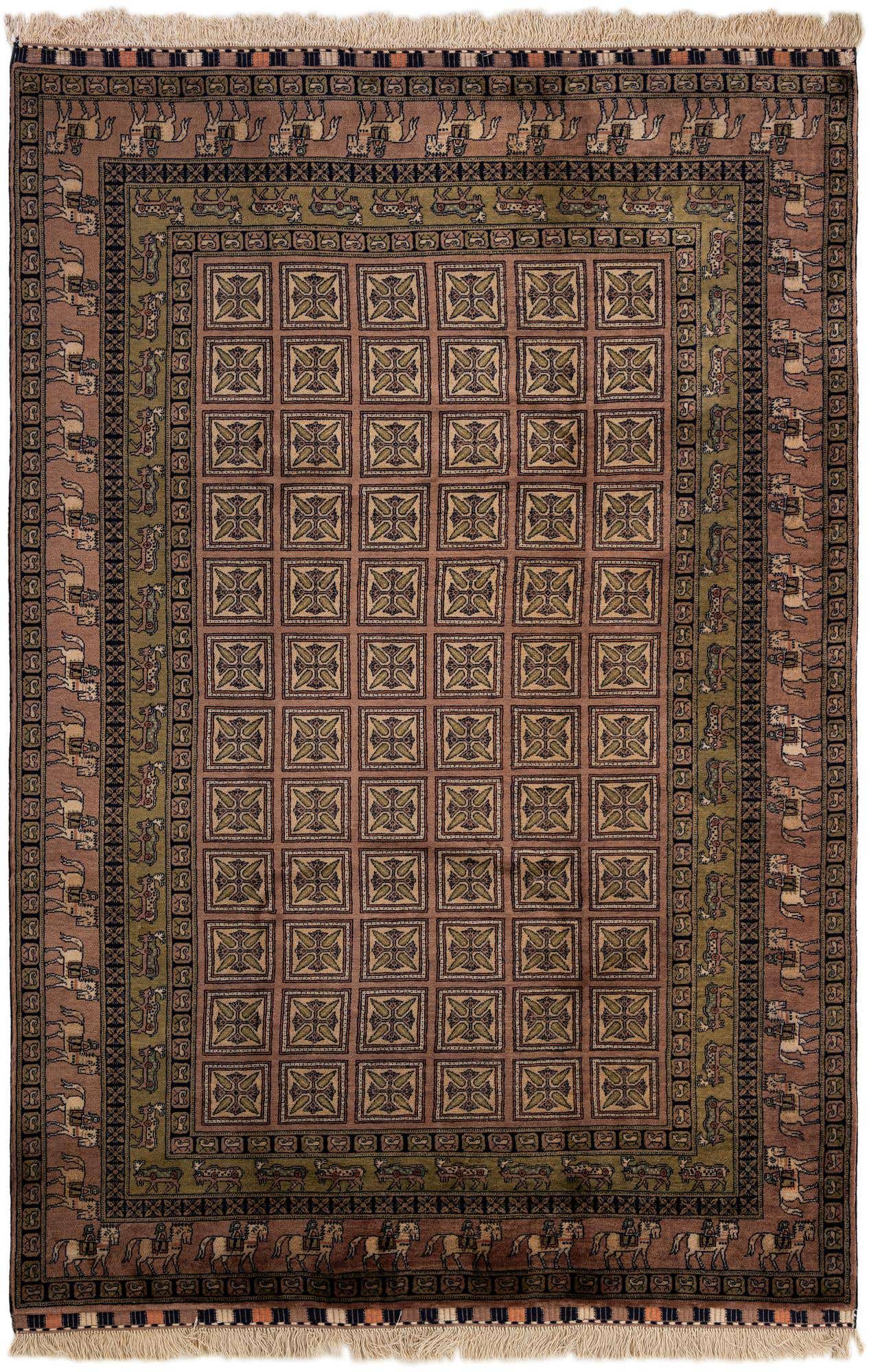 6' 9 x 10' 1 Hand Knotted Lahour Oriental Wool Rug