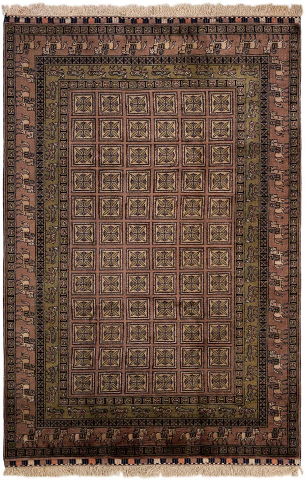Detail image of 6' 9 x 10' 1 Hand Knotted Lahour Oriental Wool Rug