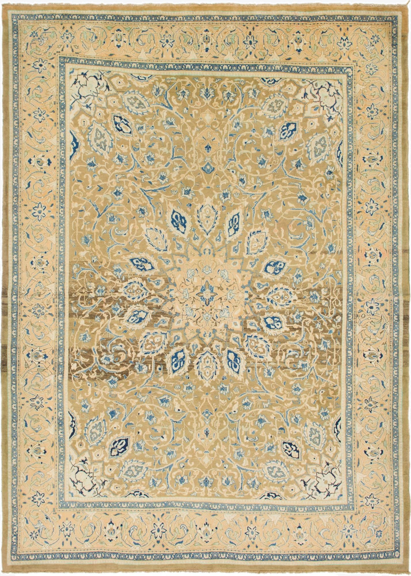 9' 9 x 13' 5  Hand Knotted Mahal Persian Wool Rug