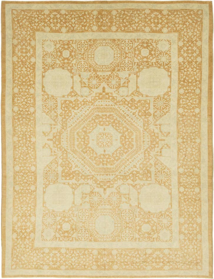 Detail image of 9' x 11' 9 Hand Knotted Mamluk Ziegler Rug