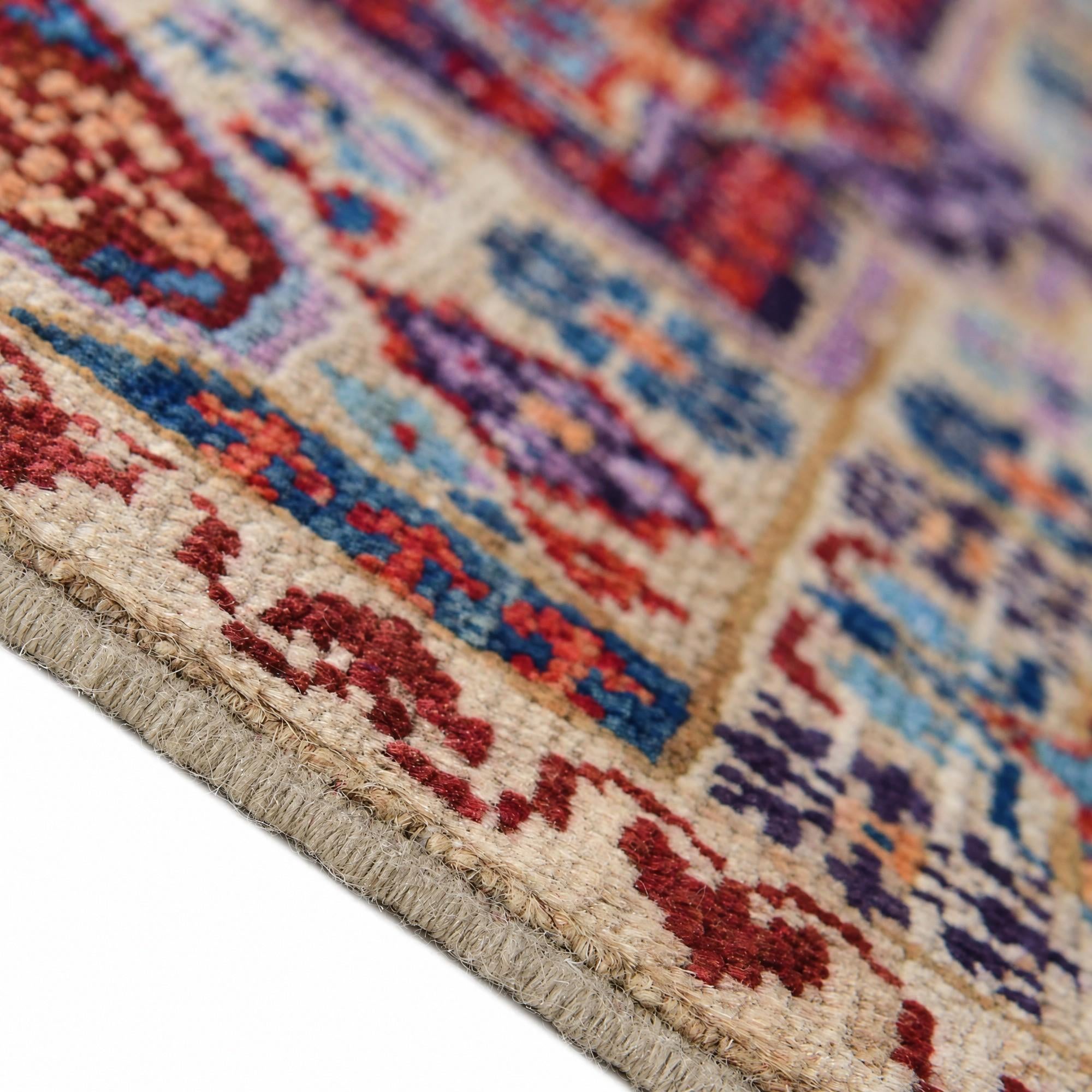 60cm x 90cm Hand Knotted Mamluk Ziegler Rug