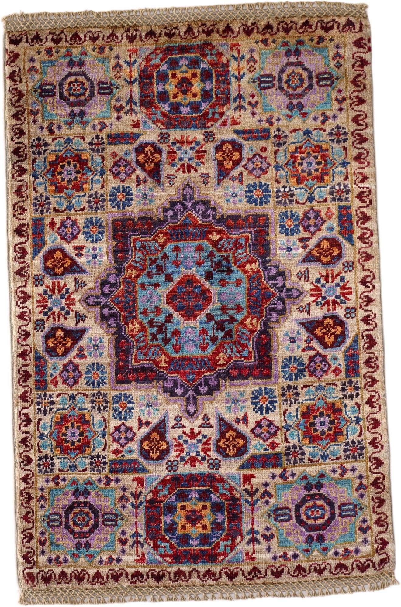 2' x 3' Hand Knotted Mamluk Ziegler Rug