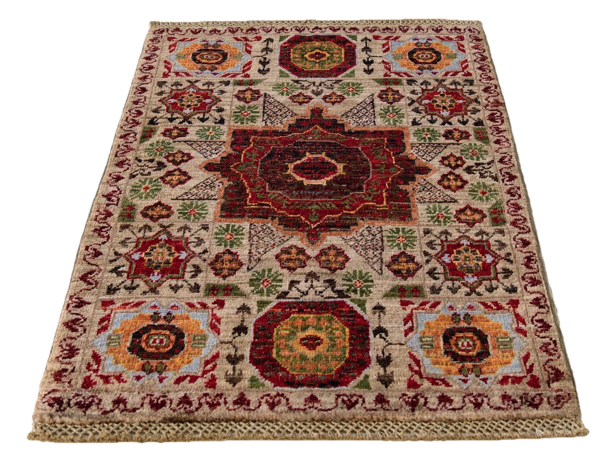 2' x 3' Hand Knotted Mamluk Ziegler Rug