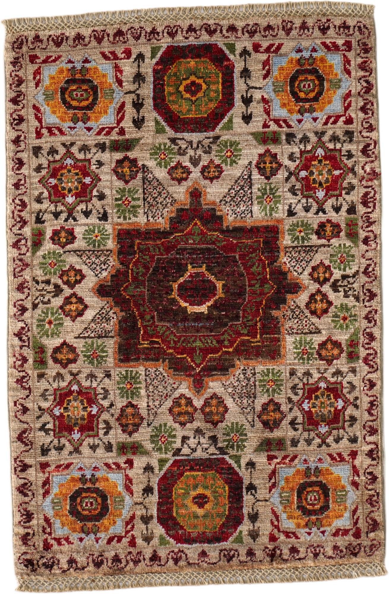 2' x 3' Hand Knotted Mamluk Ziegler Rug