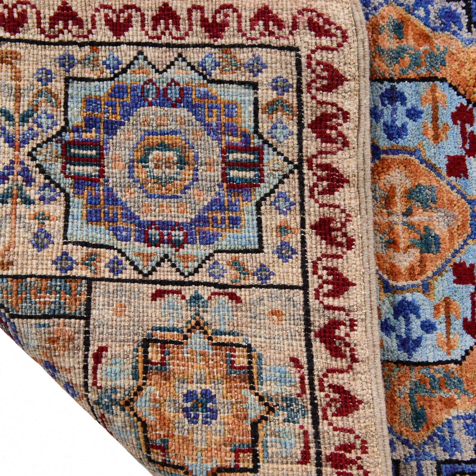 60cm x 95cm Hand Knotted Mamluk Ziegler Rug