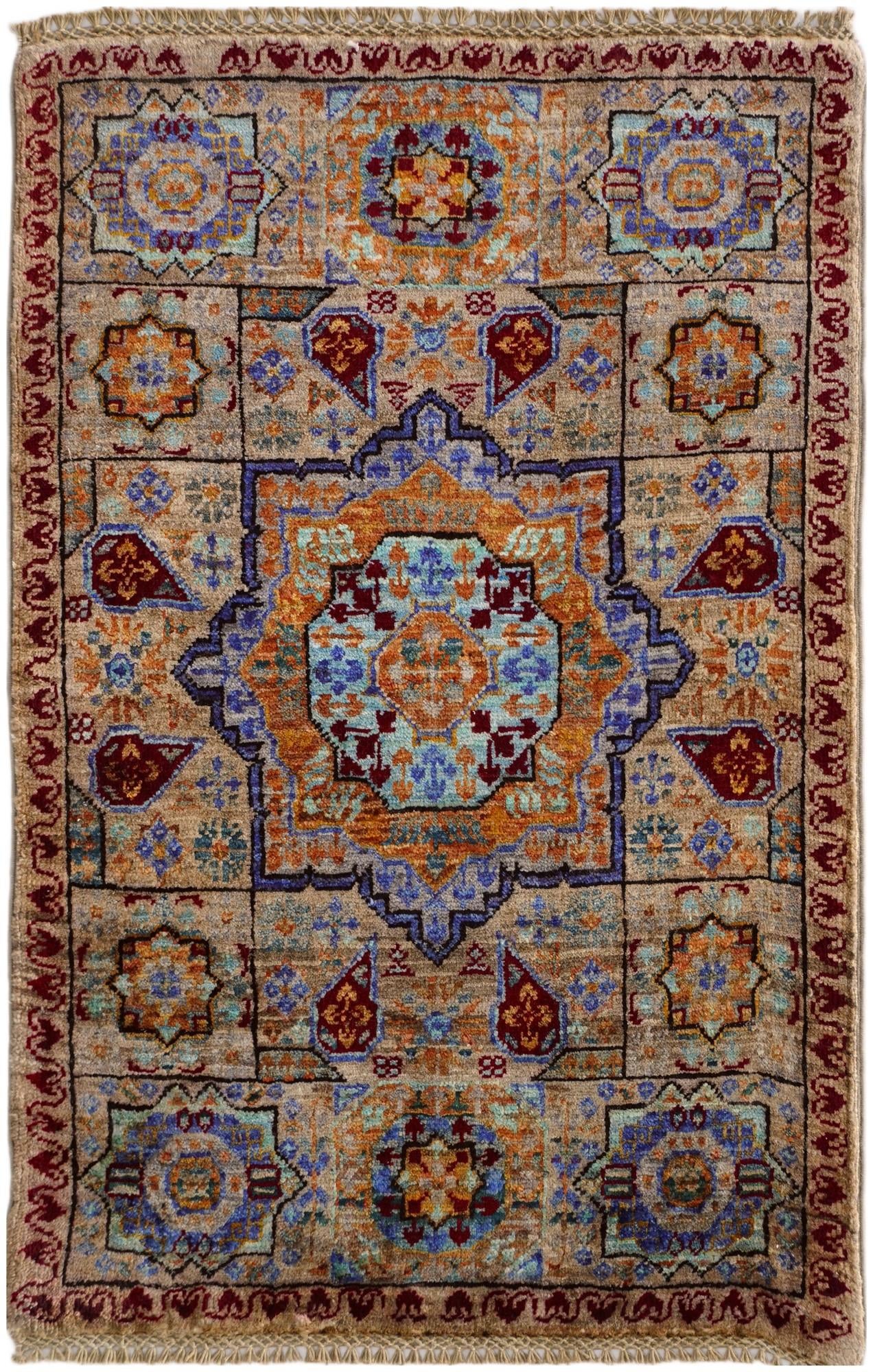 2' x 3' 1 Hand Knotted Mamluk Ziegler Rug