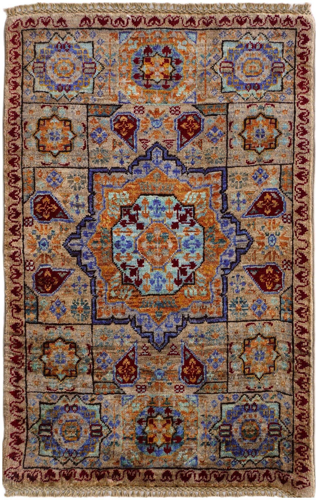 2' x 3' 1 Hand Knotted Mamluk Ziegler Rug