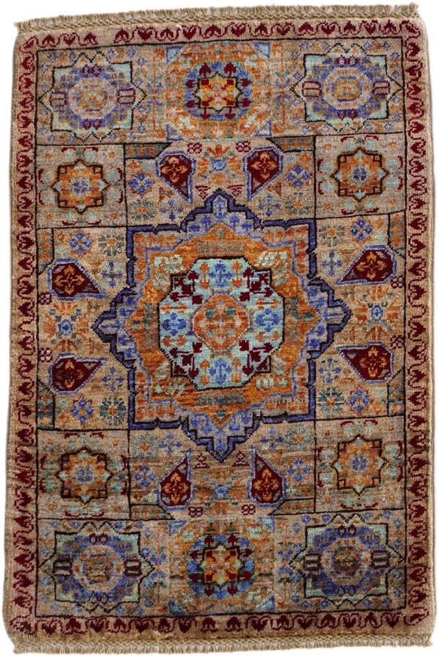 Detail image of 60cm x 95cm anudado a mano Mamluk Ziegler Alfombra