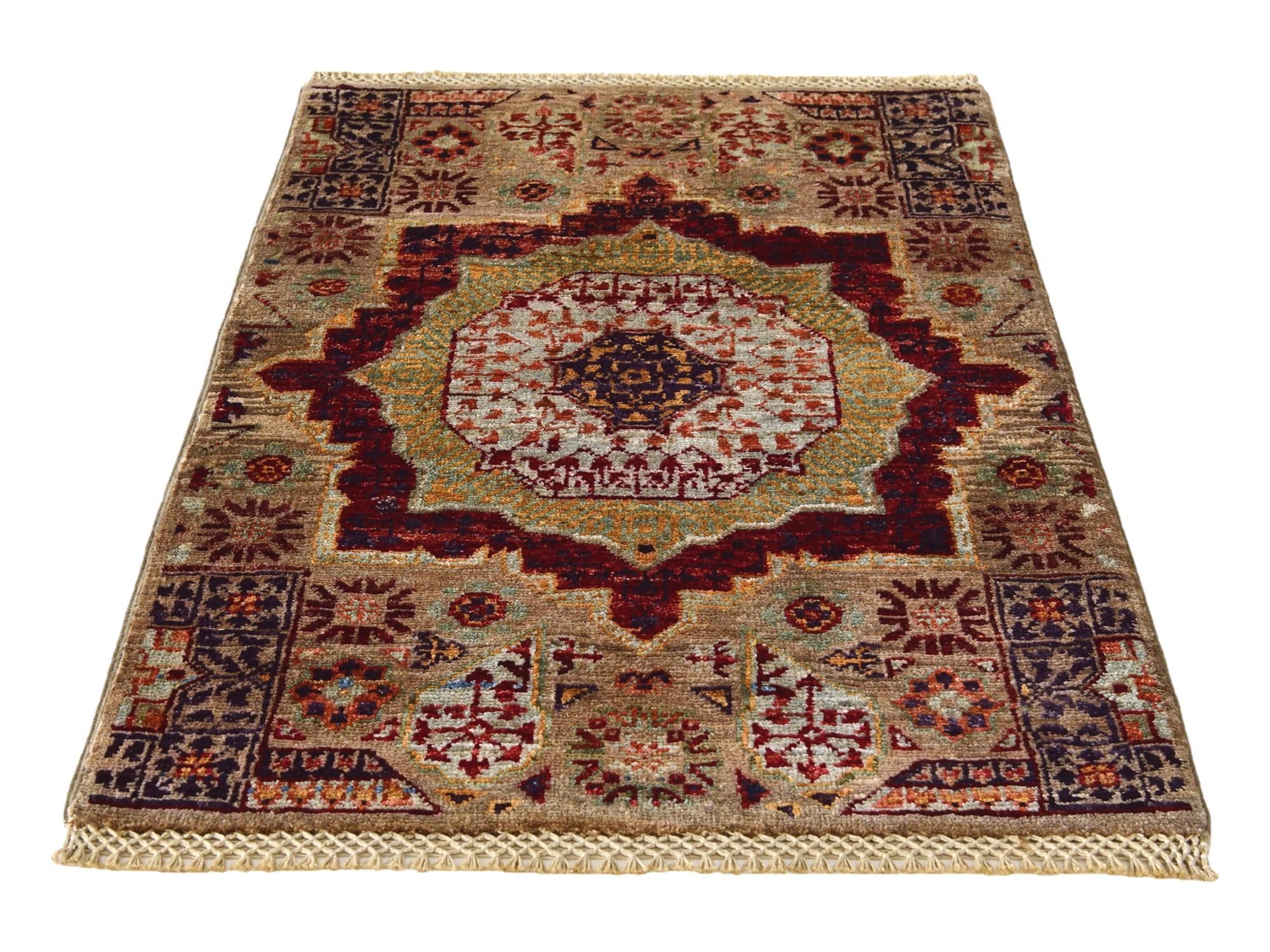 2' x 2' 11 Hand Knotted Mamluk Ziegler Rug