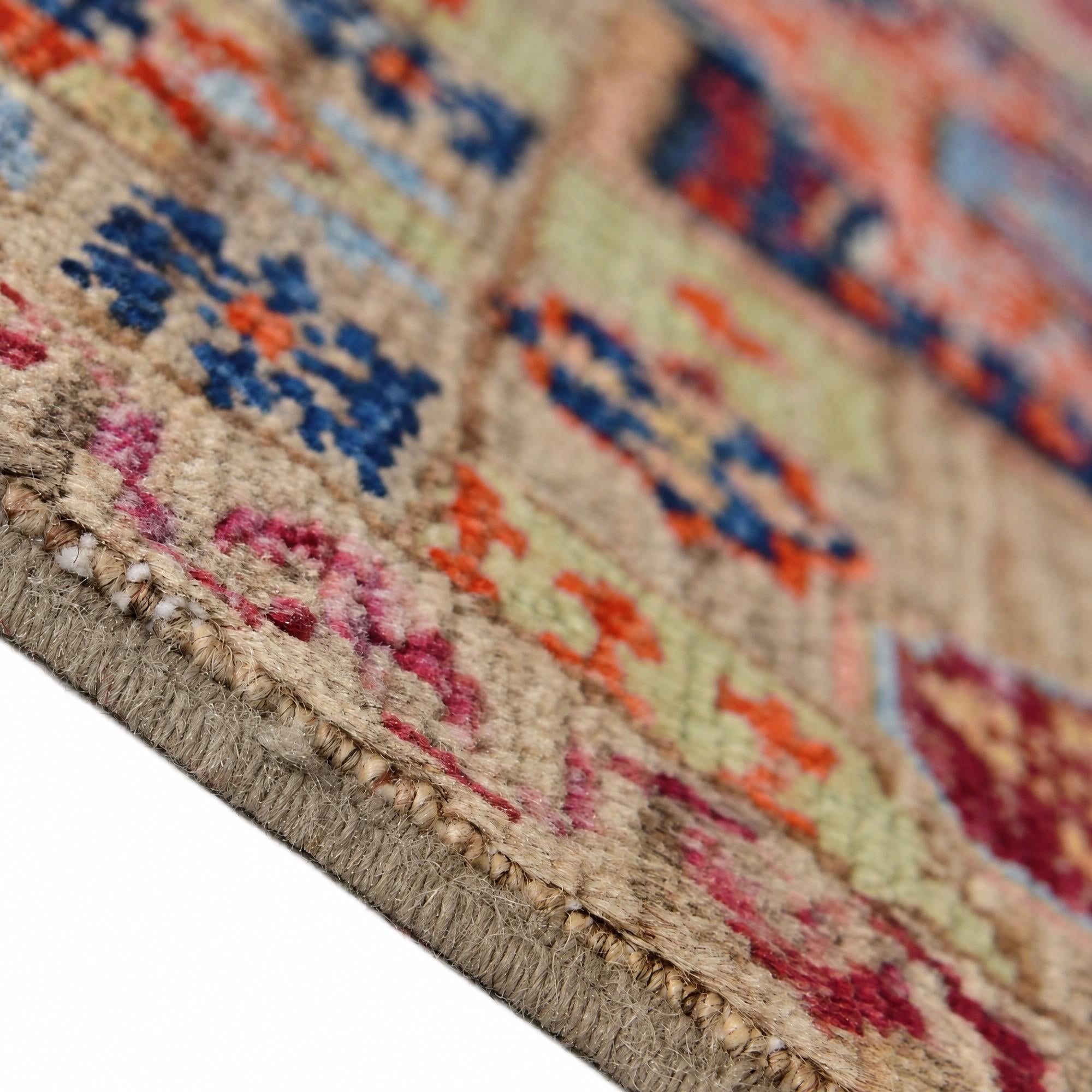 60cm x 95cm Hand Knotted Mamluk Ziegler Rug