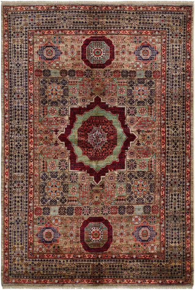 Detailansicht von 165cm x 245cm Handgeknüpft Mamluk Ziegler Teppich
