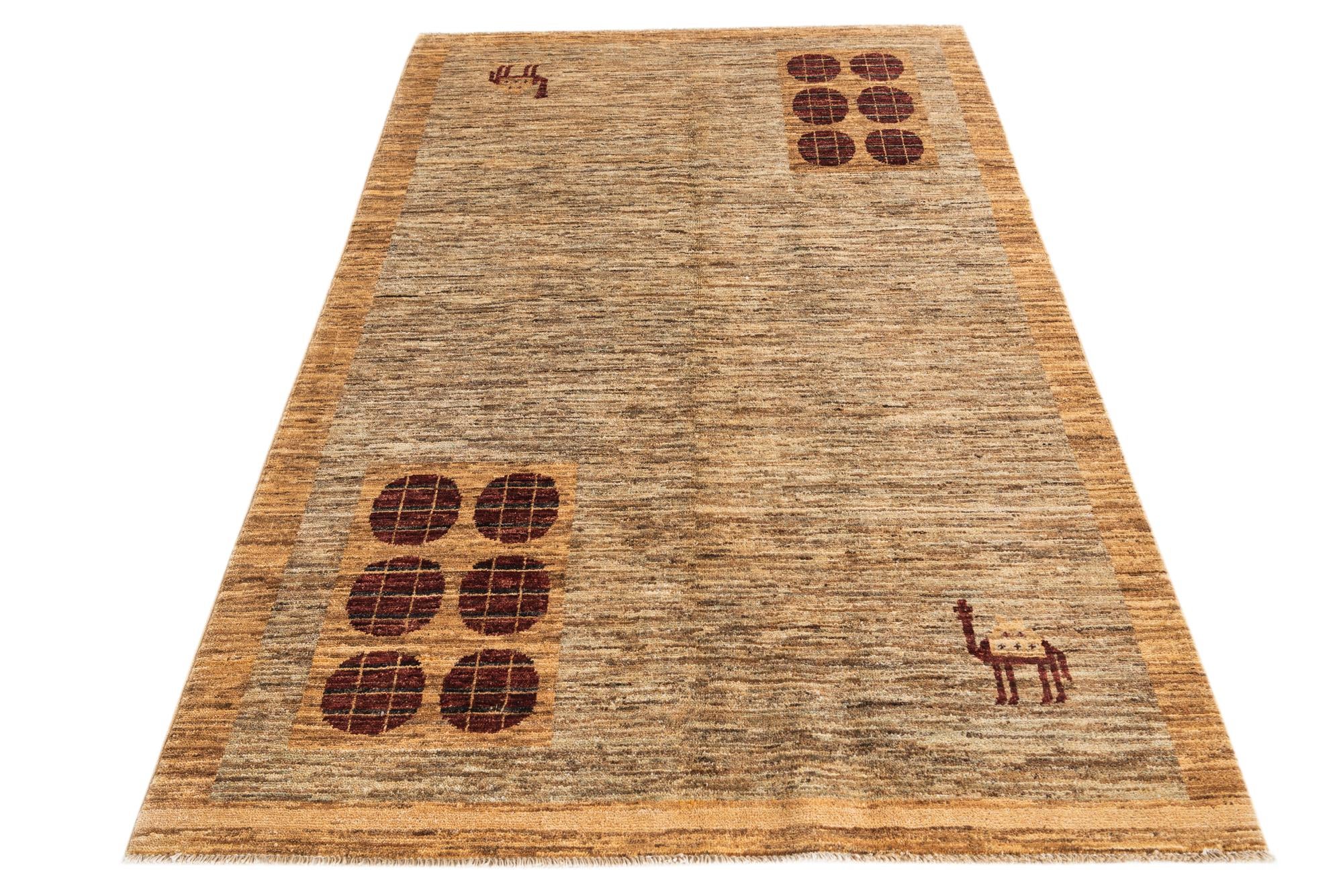 4' 1 x 6' 4 Hand Knotted Modern Ziegler Rug