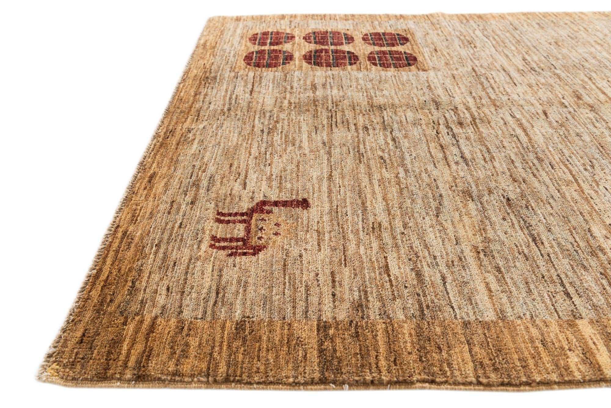 4' 1 x 6' 4 Hand Knotted Modern Ziegler Rug