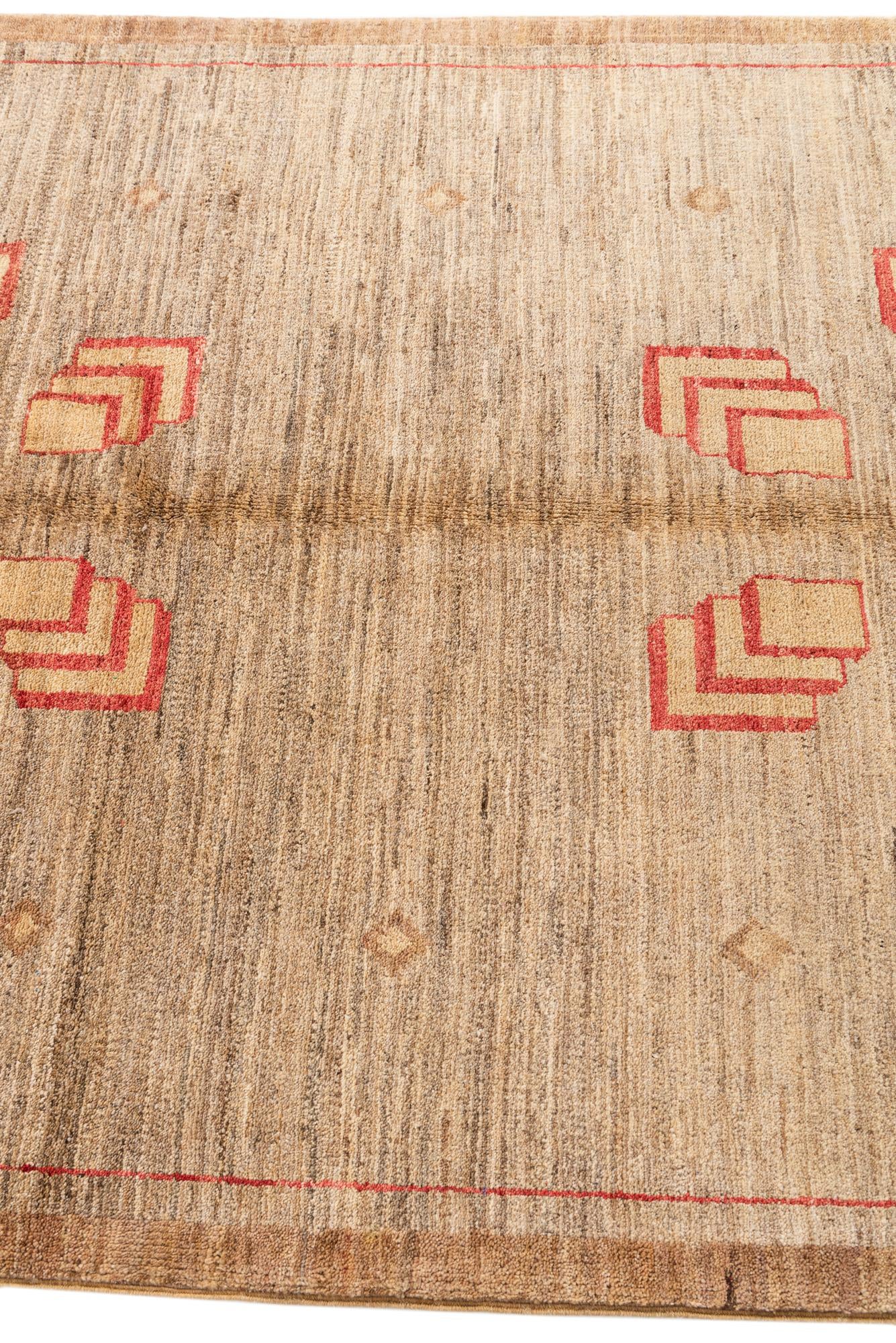 4' x 6' Hand Knotted Modern Ziegler Rug