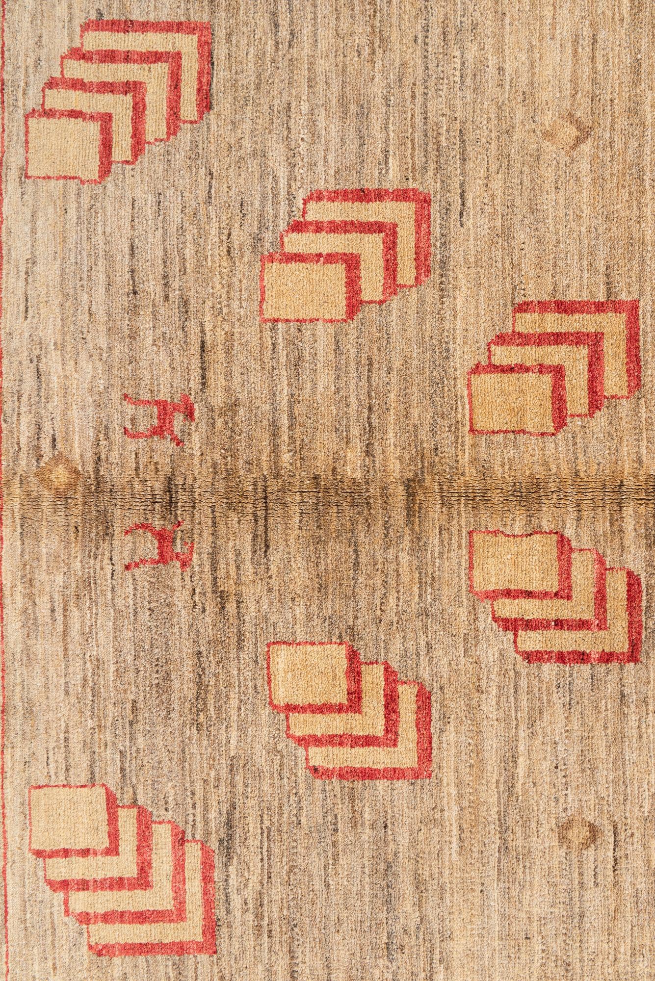 4' x 6' Hand Knotted Modern Ziegler Rug