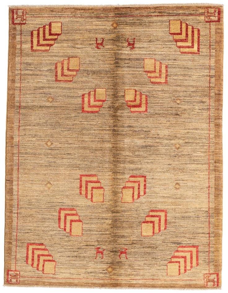 Detail image of 4' x 6' Hand Knotted Modern Ziegler Rug