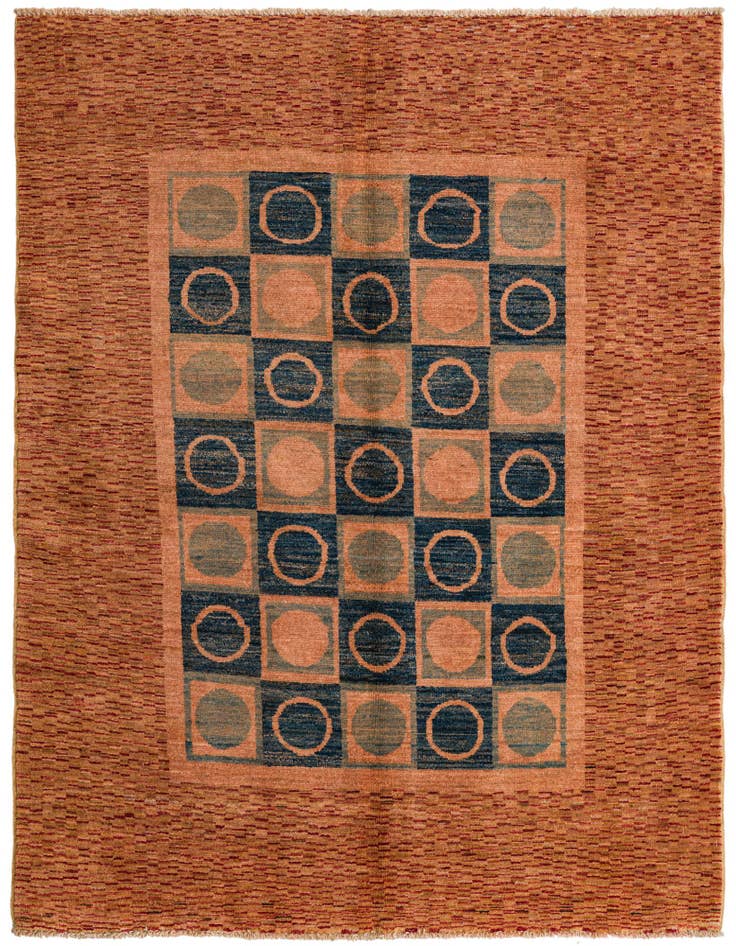 Detail image of 4' 10 x 6' Hand Knotted Modern Ziegler Rug