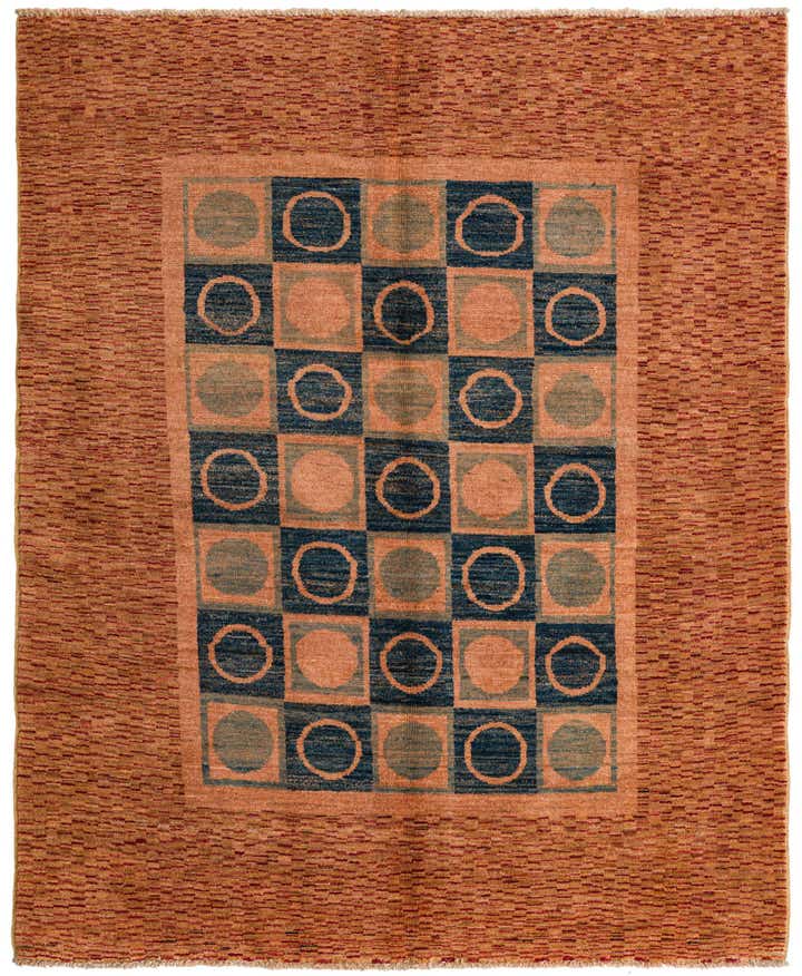 4' 10 x 6' Hand Knotted Modern Ziegler Rug