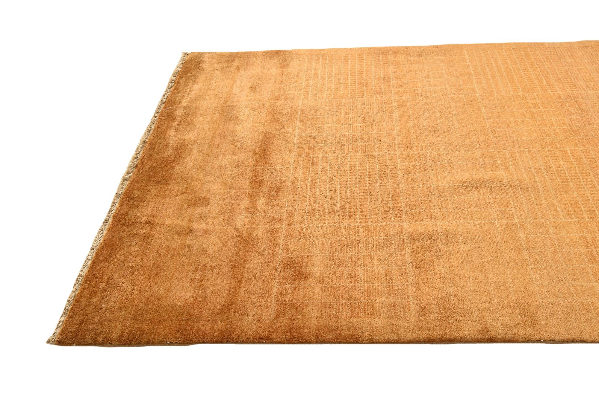 4' 6 x 6' 2 Hand Knotted Modern Ziegler Wool Rug