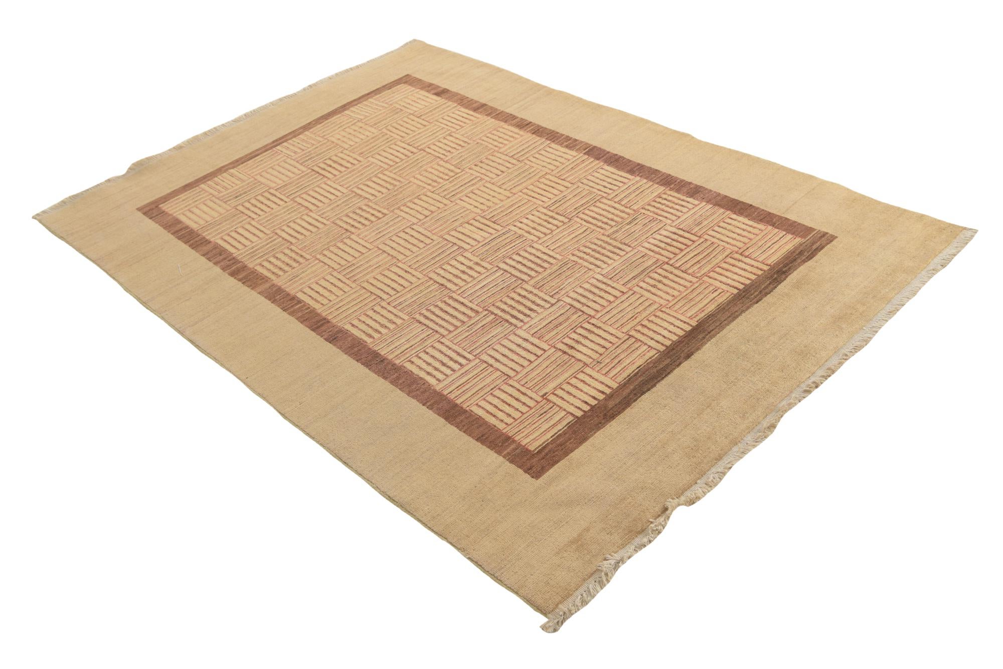 4' 10 x 7' Hand Knotted Modern Ziegler Oriental Wool Rug