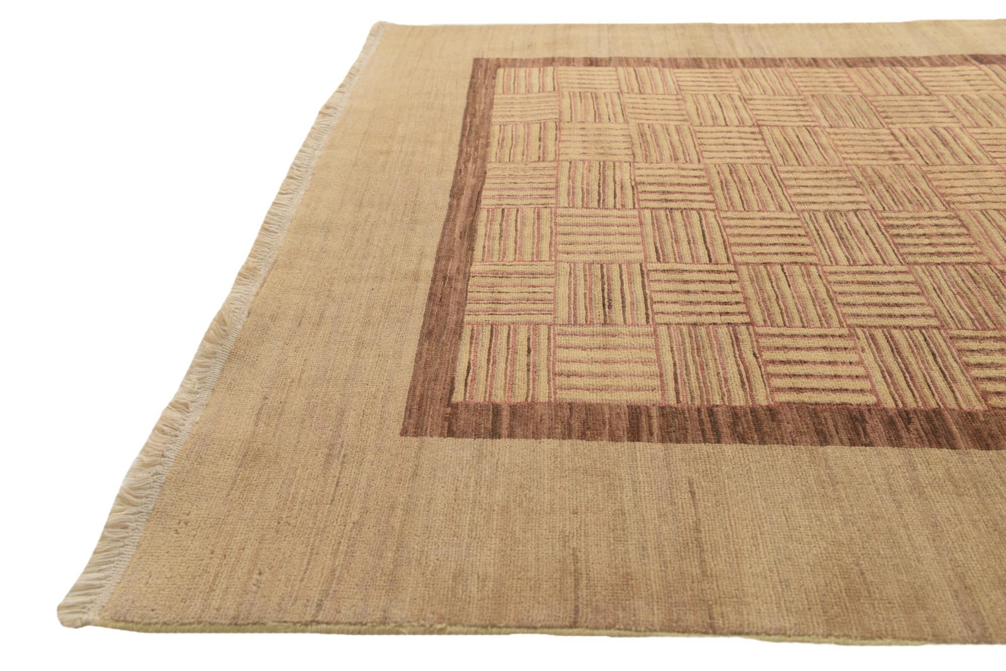 4' 10 x 7' Hand Knotted Modern Ziegler Oriental Wool Rug