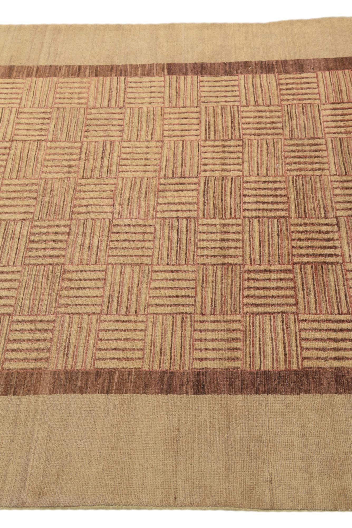 4' 10 x 7' Hand Knotted Modern Ziegler Oriental Wool Rug