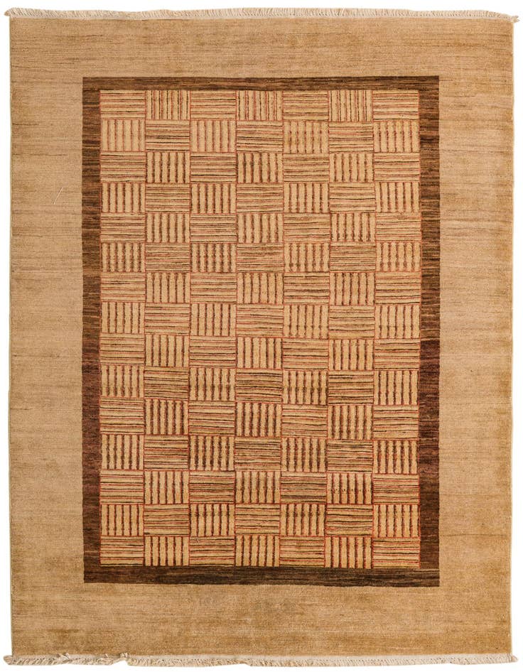 Detail image of 4' 10 x 7' Hand Knotted Modern Ziegler Oriental Wool Rug