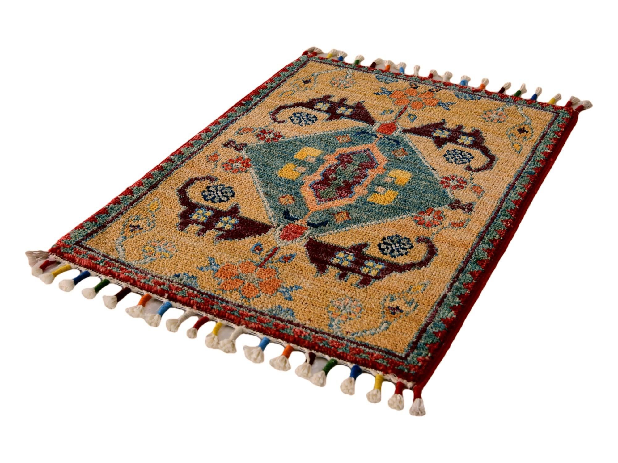 1' 5 x 2' Hand Knotted Modern Ziegler Rug