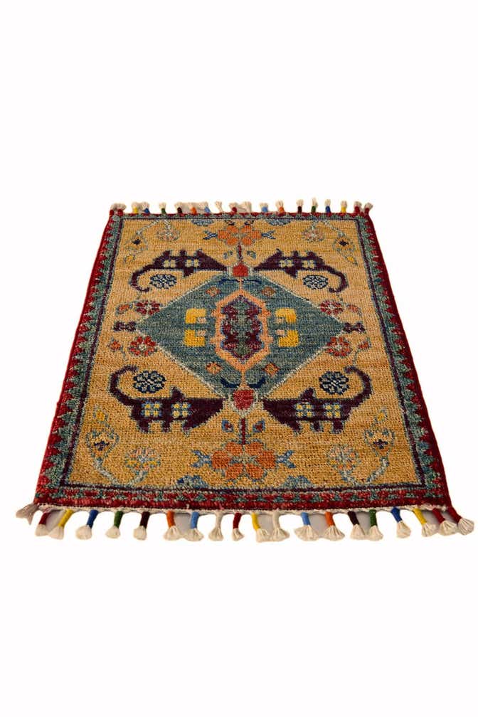 1' 5 x 2' Hand Knotted Modern Ziegler Rug