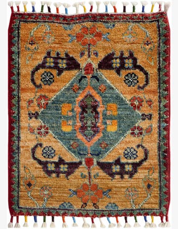 1' 5 x 2' Hand Knotted Modern Ziegler Rug