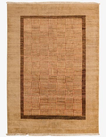 4' 10 x 7' Hand Knotted Modern Ziegler Oriental Wool Rug