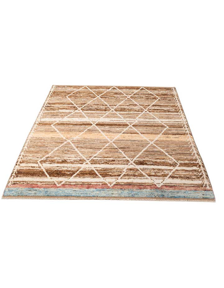 6' 5 x 9' 5 Hand Knotted Moroccan Wool Rug