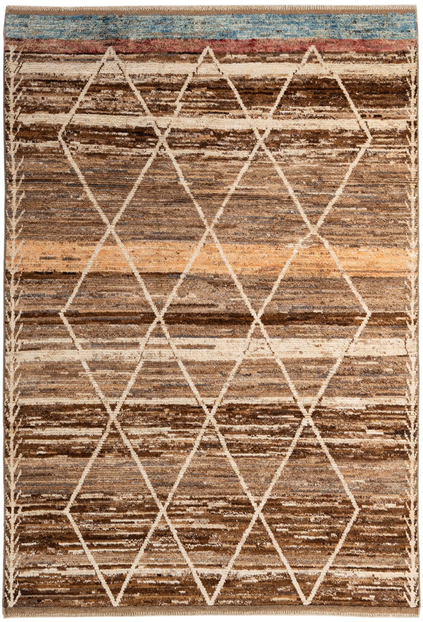 6' 5 x 9' 5 Hand Knotted Moroccan Wool Rug