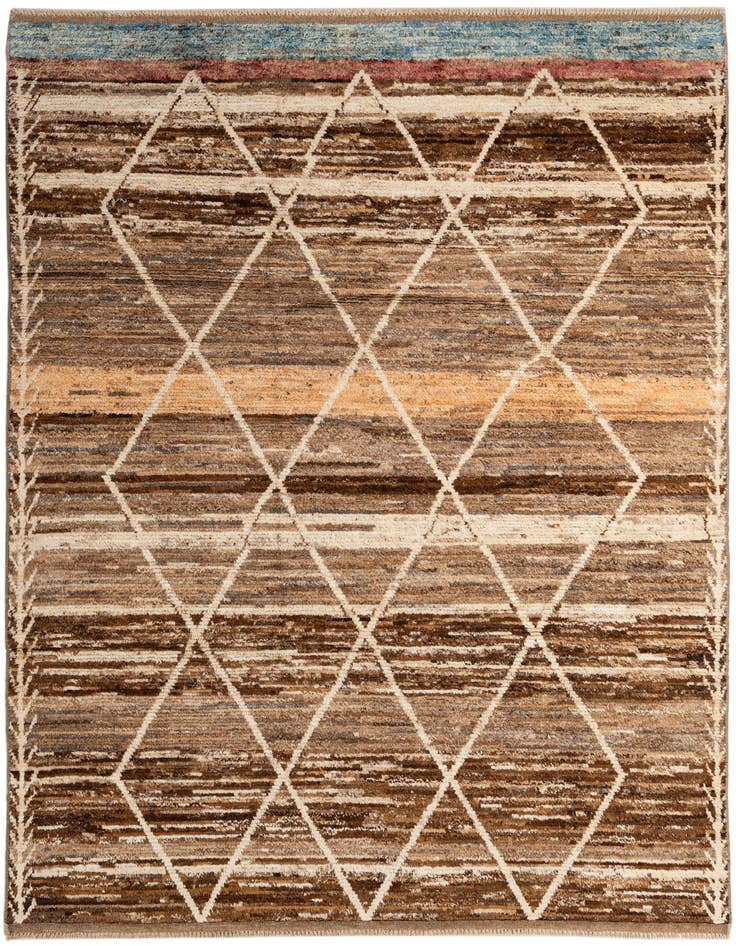 Detail image of 6' 5 x 9' 5 Hand Knotted Moroccan Wool Rug