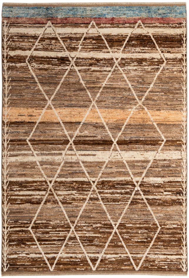 Detail image of 6' 5 x 9' 5 Hand Knotted Moroccan Wool Rug