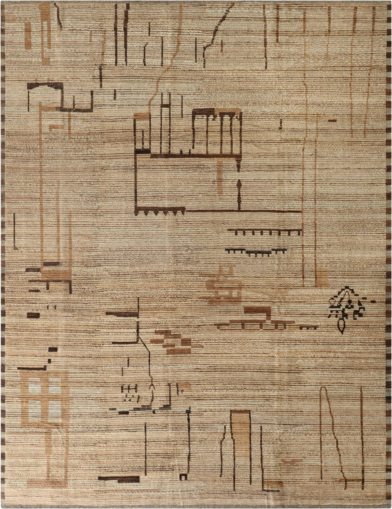 9' 4 x 12' 2  Hand Knotted Moroccan Wool Rug