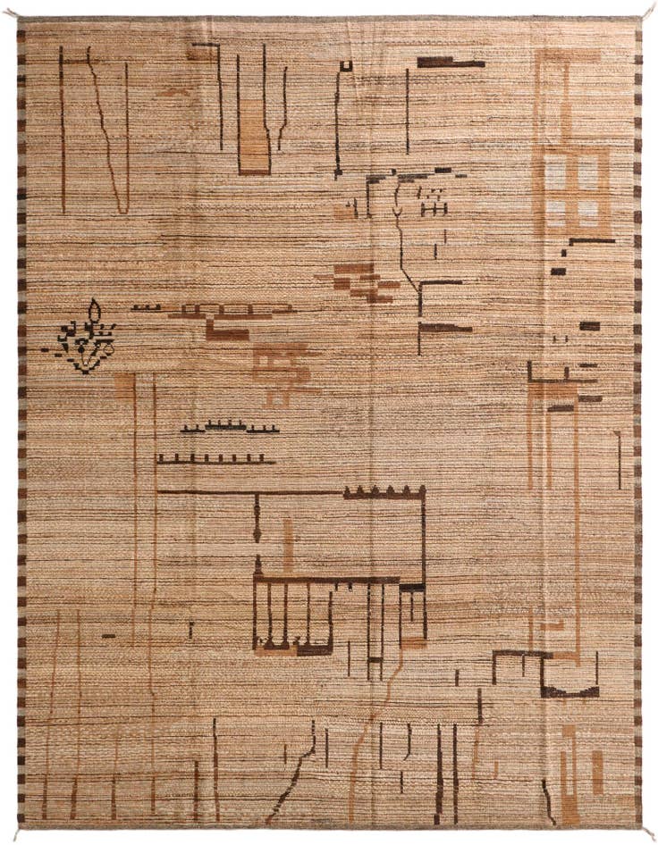 Detail image of 9' 4 x 12' 2 Hand Knotted Moroccan Wool Rug
