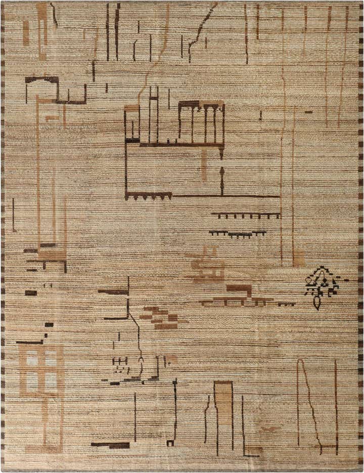 9' 4 x 12' 2 Hand Knotted Moroccan Wool Rug