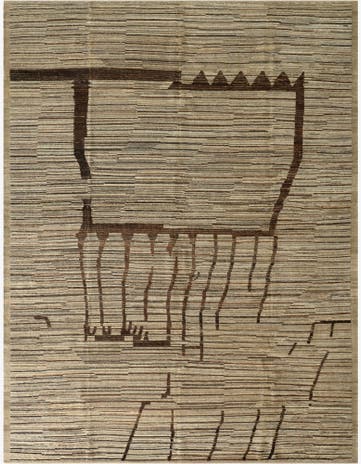 10' 2 x 13' 7 Hand Knotted Moroccan Wool Rug