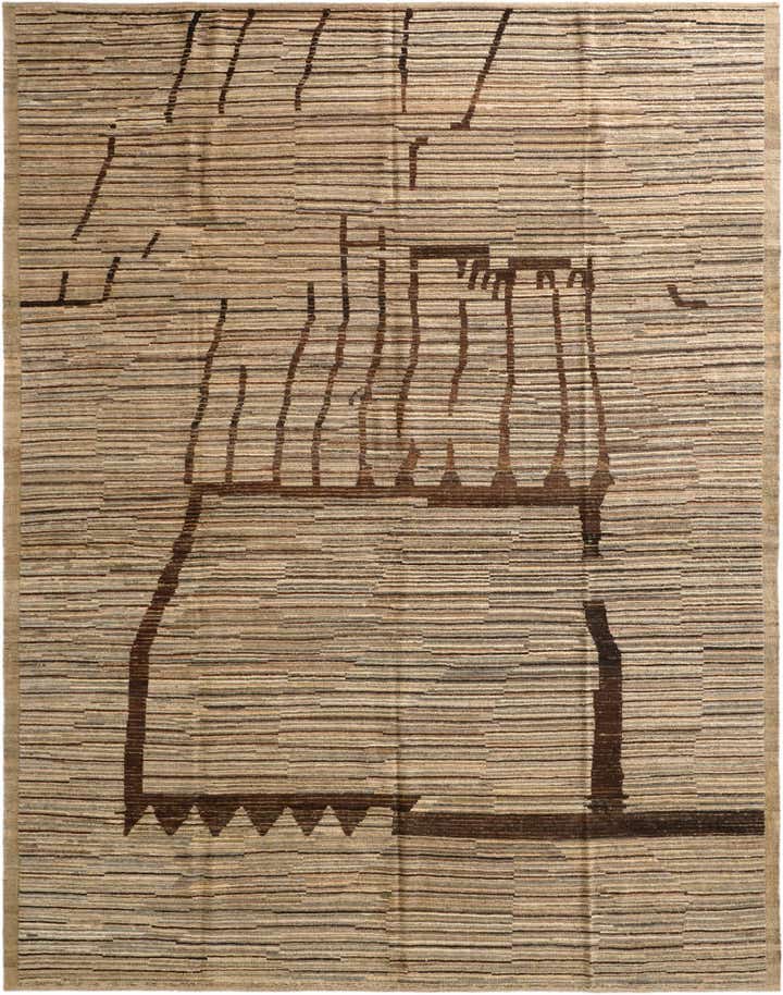 10' 2 x 13' 7 Hand Knotted Moroccan Wool Rug