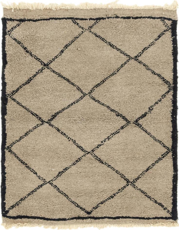 Detail image of 3' 6 x 5' 4 Hand Knotted Moroccan Wool Rug