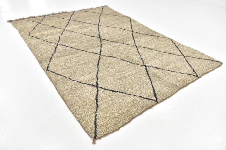 Detail image of 6' 8 x 9' 2 Hand Knotted Moroccan Wool Rug